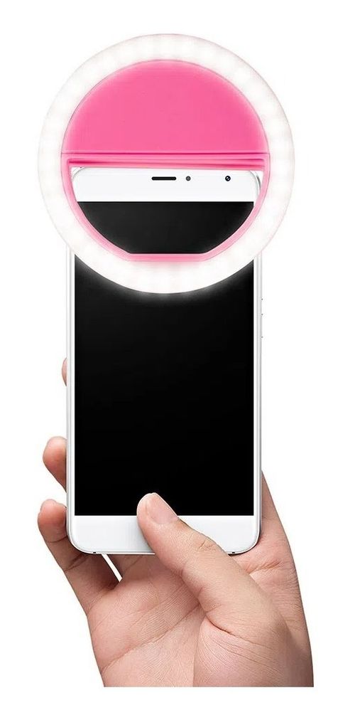 Ring Light Selfie Clipe Led Premium - Rosa