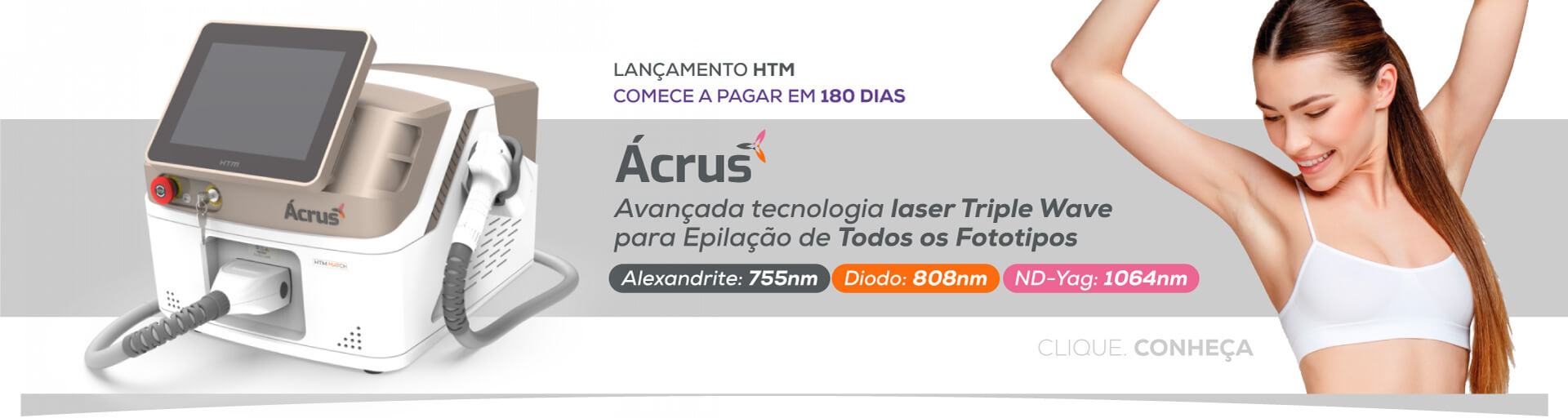 Ácrus HTM - Laser de Epilação com Aplicador Triple Wave